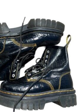 Dr Martin & Marc Jacobs collabed  Croc-Embossed Lace-Up Chunky Sole Boots